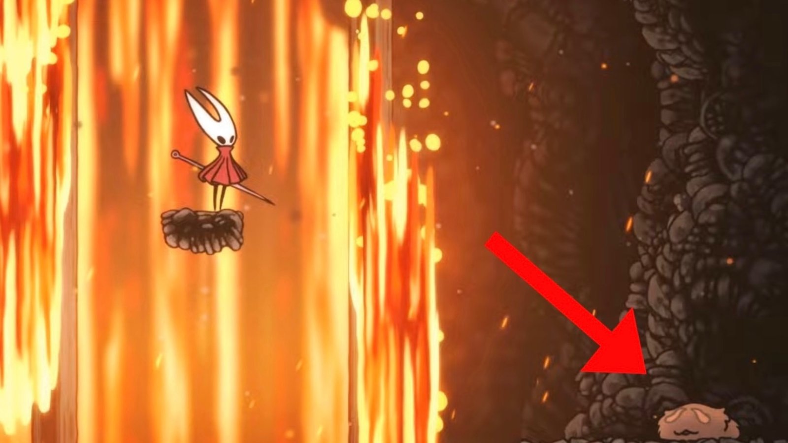 Hollow Knight: Silksong screenshot featuring Hornet at the second Lost Flea.