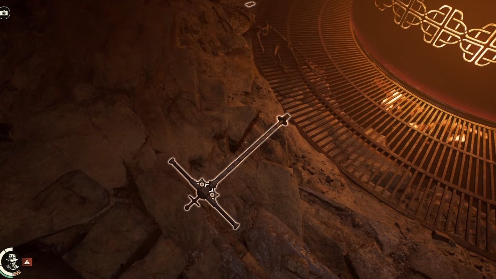 Indiana Jones and the Order of Giants screenshot featuring the third Sceptre on the ground.