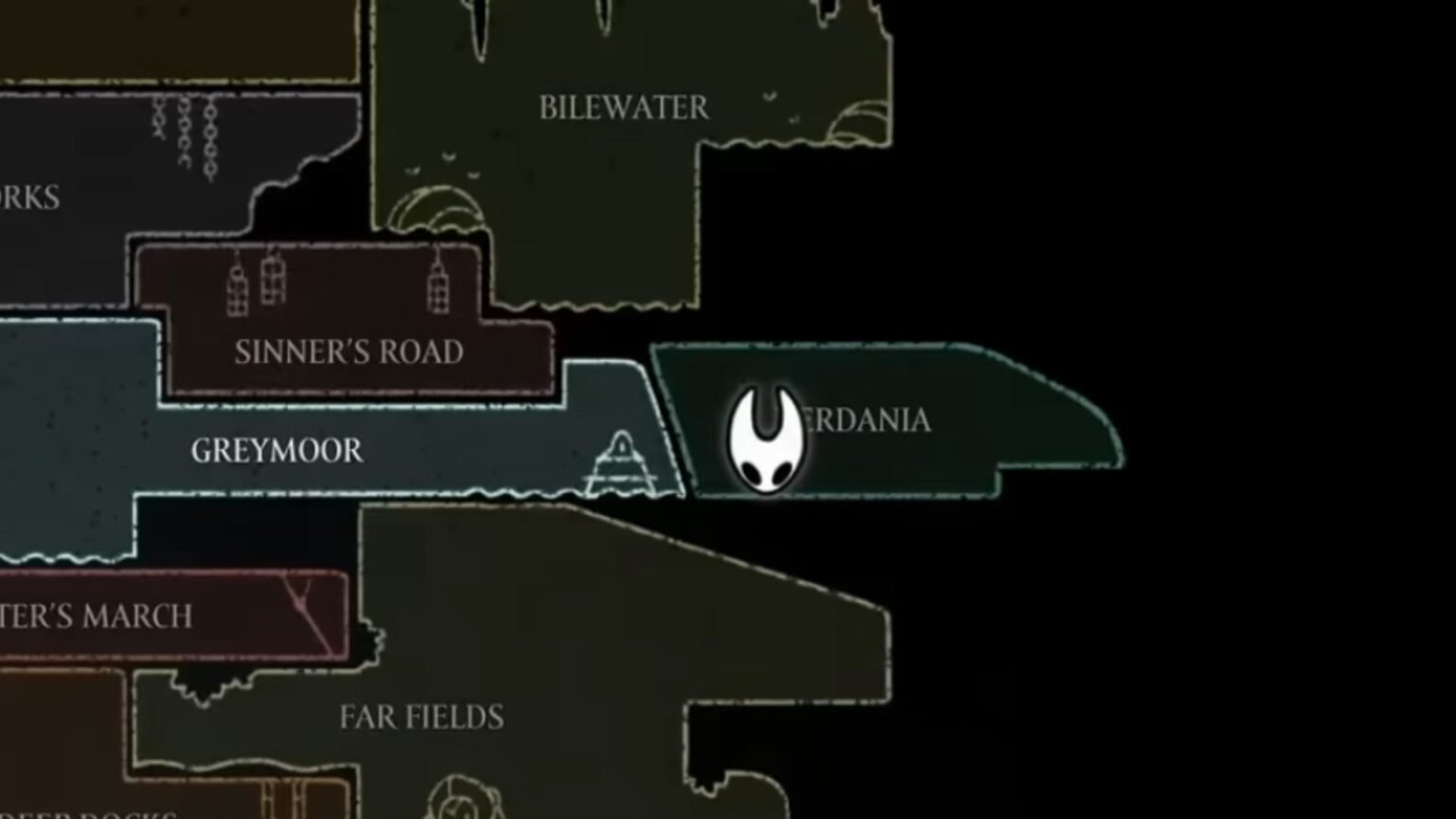 Hollow Knight: Silksong Verdania Map Location.