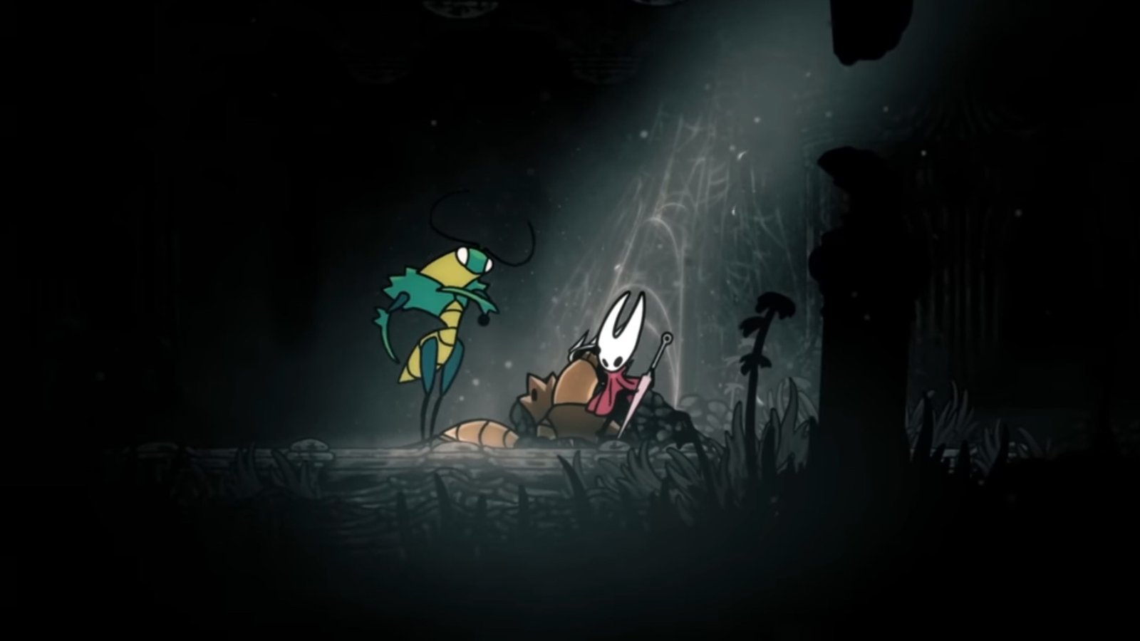 Hollow Knight: Silksong screenshot featuring Hornet interacting with the Green Prince.