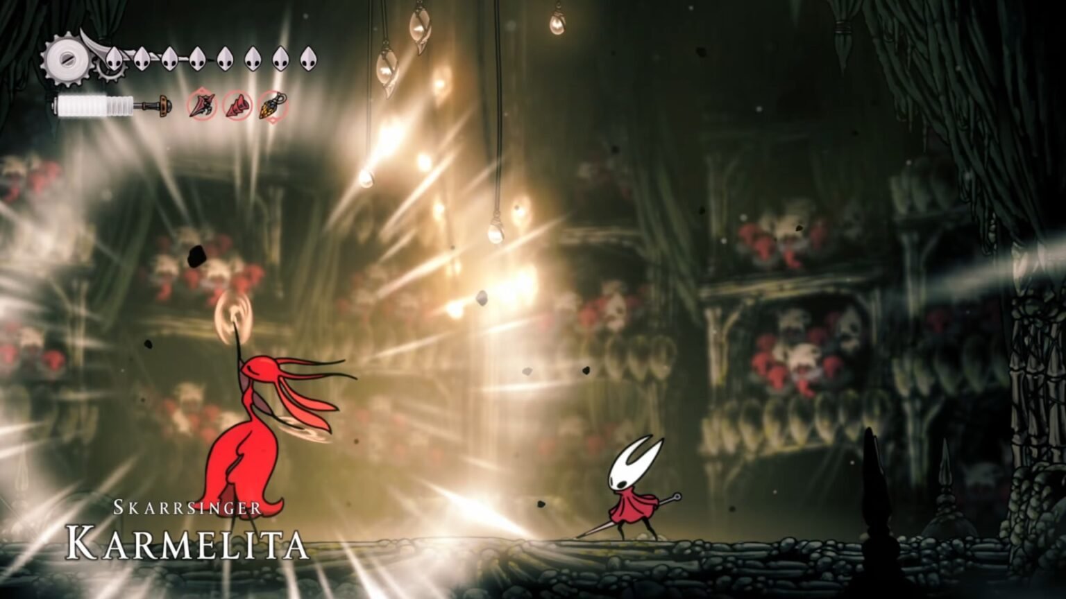 Hollow Knight: Silksong Skarrsinger Karmelita Boss Fight.