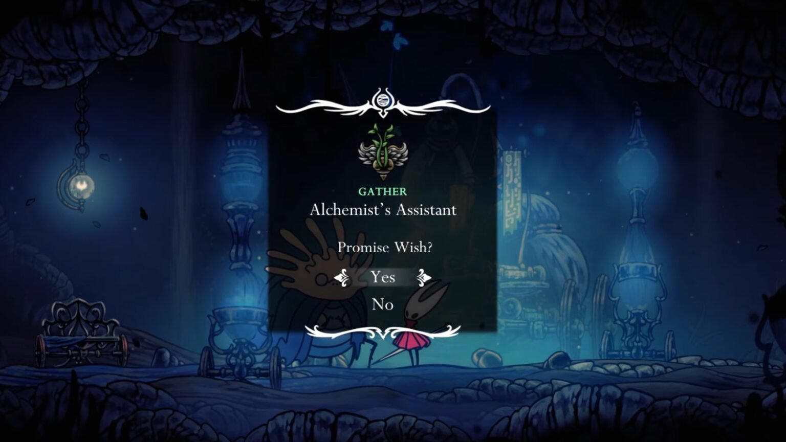 Hollow Knight: Silksong Alcehmist's Assistant Wish.