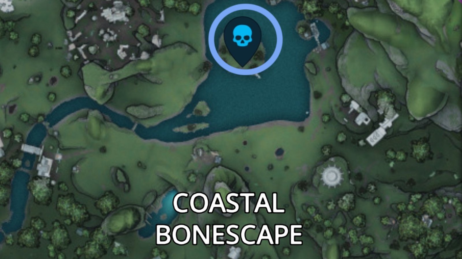 Borderlands 4 map featuring the first Dead Bolt in Coastal Bonescape.