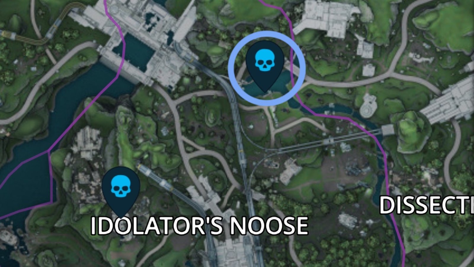 Borderlands 4 map featuring the second Dead Bolt in Idolator's Noose.