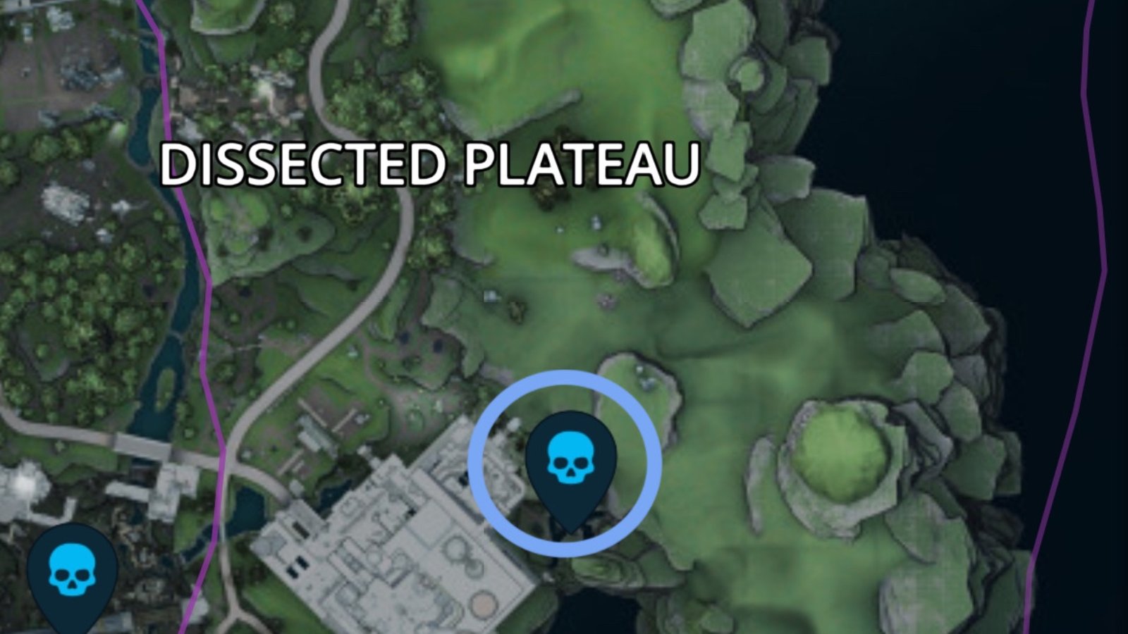Borderlands 4 map featuring the first and only Dead Bolt in Dissected Plateau.