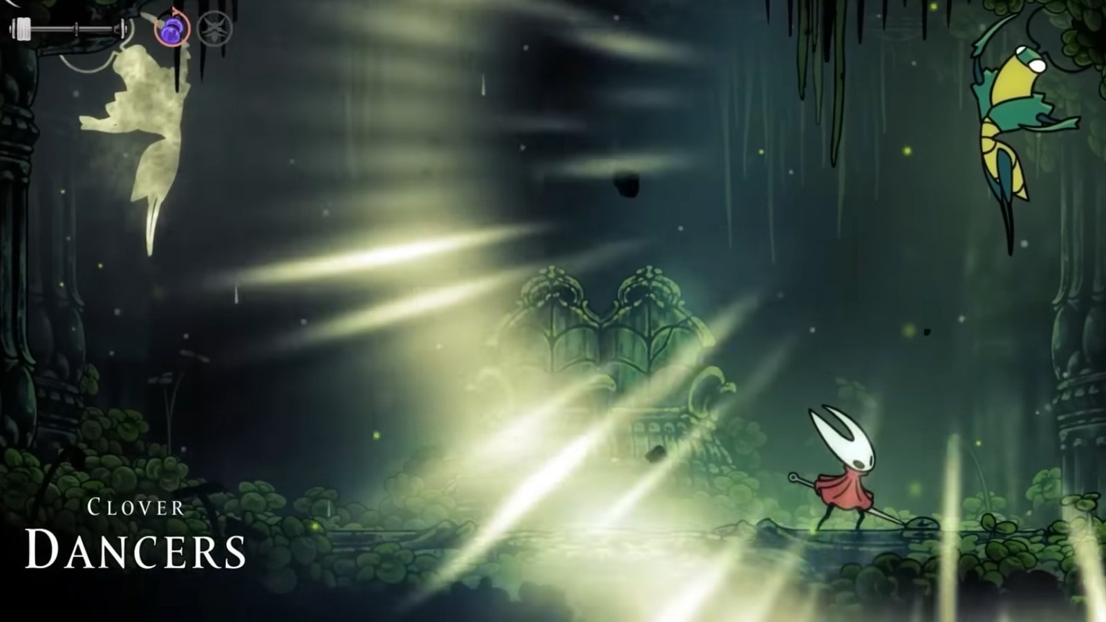 Silksong featuring Hornet fighting the Clover Dancers.