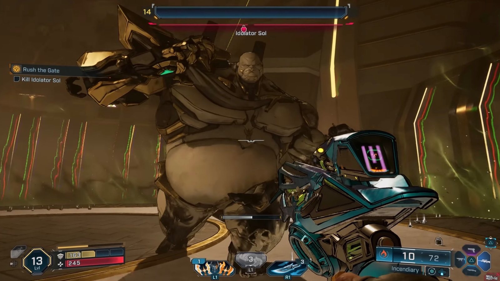 Borderlands 4 featuring the second phase of the Idolator Sol Boss Fight.