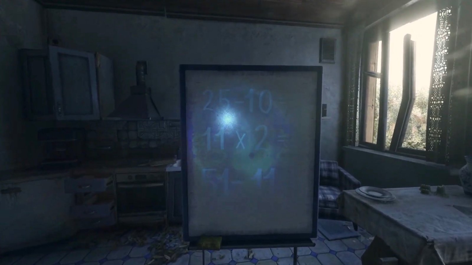 Dying Light: The Beast featuring the 'Experiment on the Infected' solution on the whiteboard.