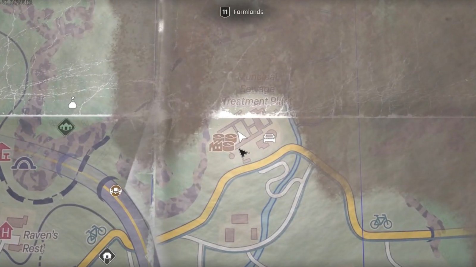 Dying Light: The Beast featuring the ninth Baron's Research Memo map location.