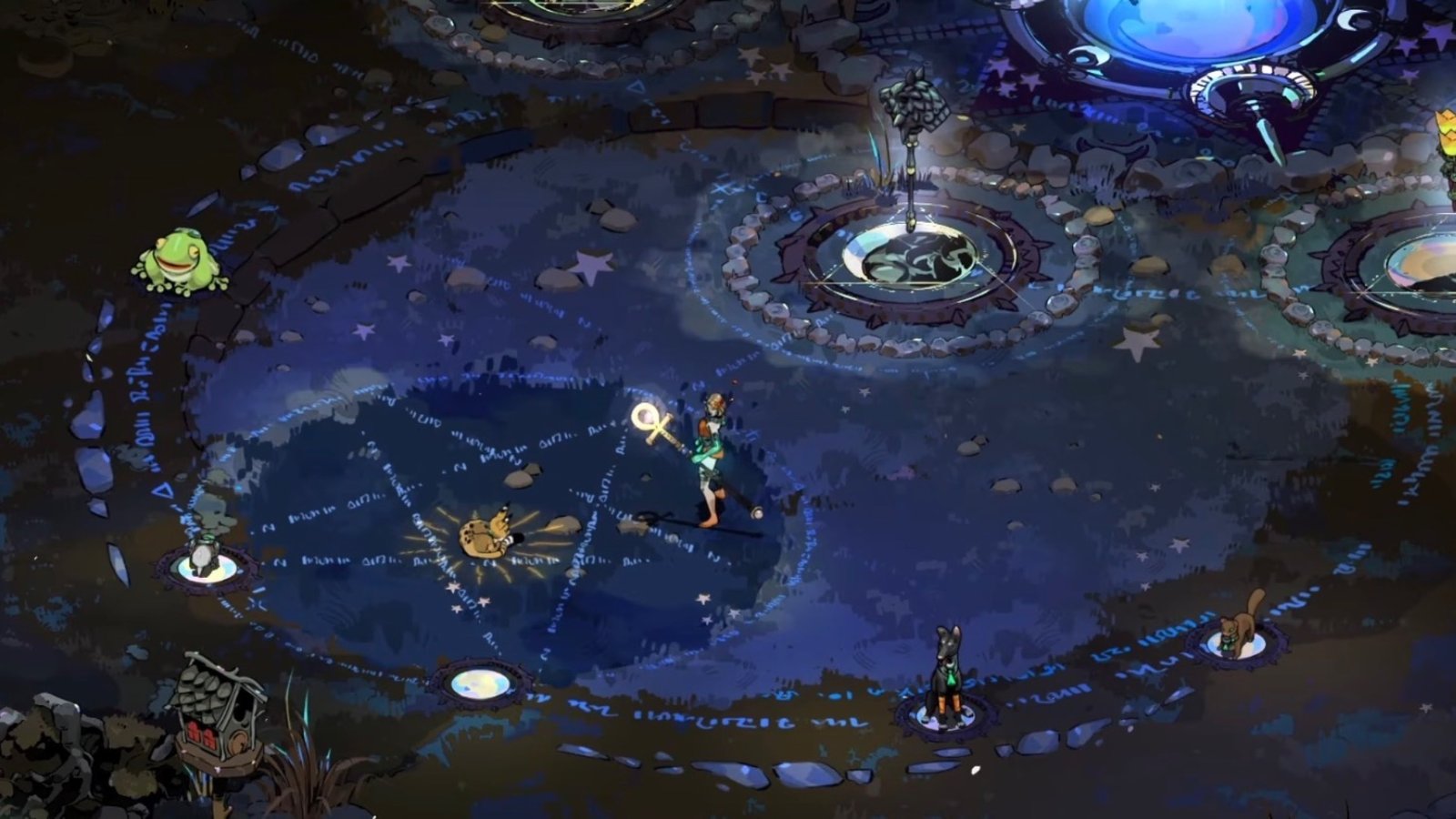 Hades 2 screenshot featuring Toula the Cat Animal Familiar.