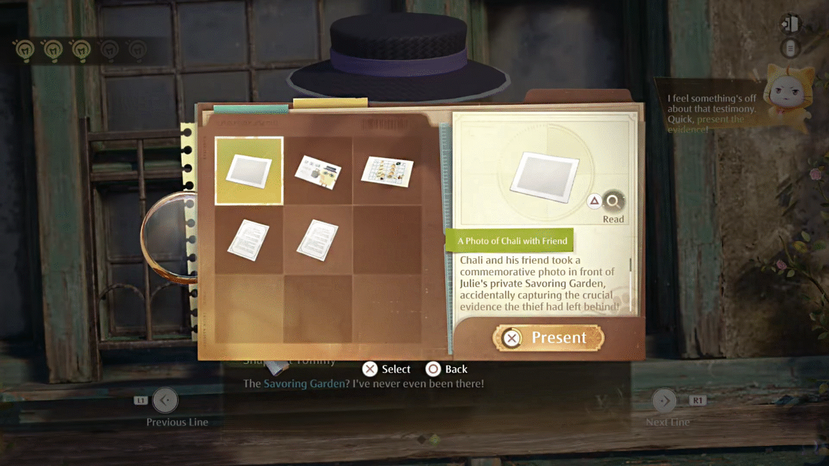 Infinity Nikki - Interrogation Snapshot Tommy Evidence Screen