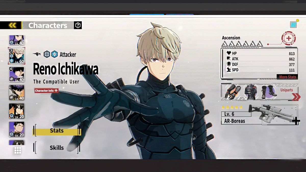 KAIJU NO 8 THE GAME Reno Ichikawa Unit Page