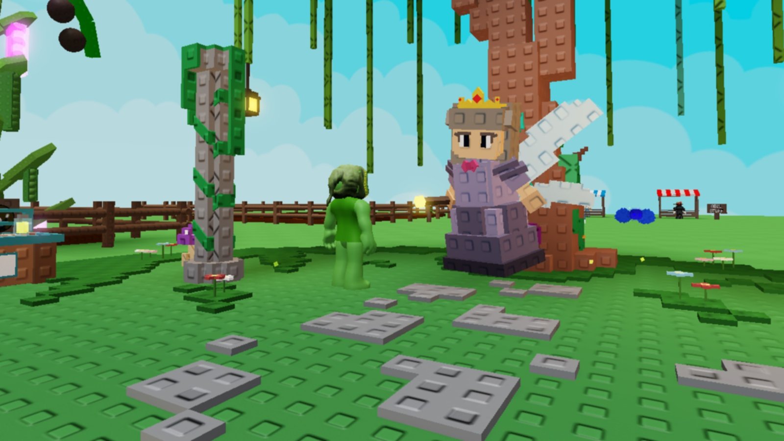 Grow a Garden Fairy Event Update screenshot featuring the player interacting with the Fairy Godmother.