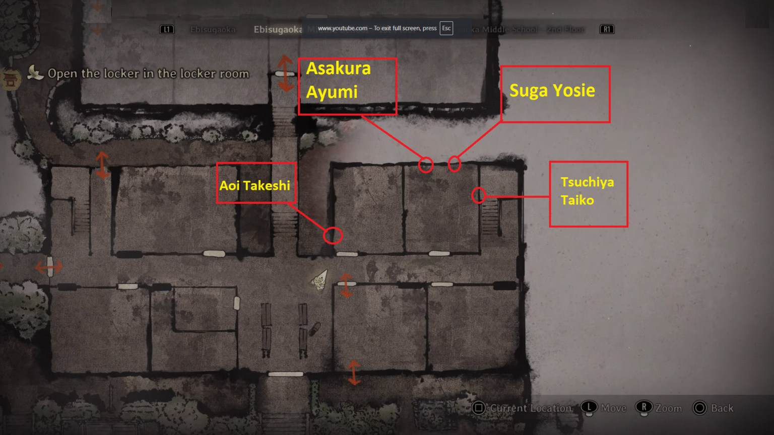 Silent Hill f Ebisugaoka Middle School locker room Map