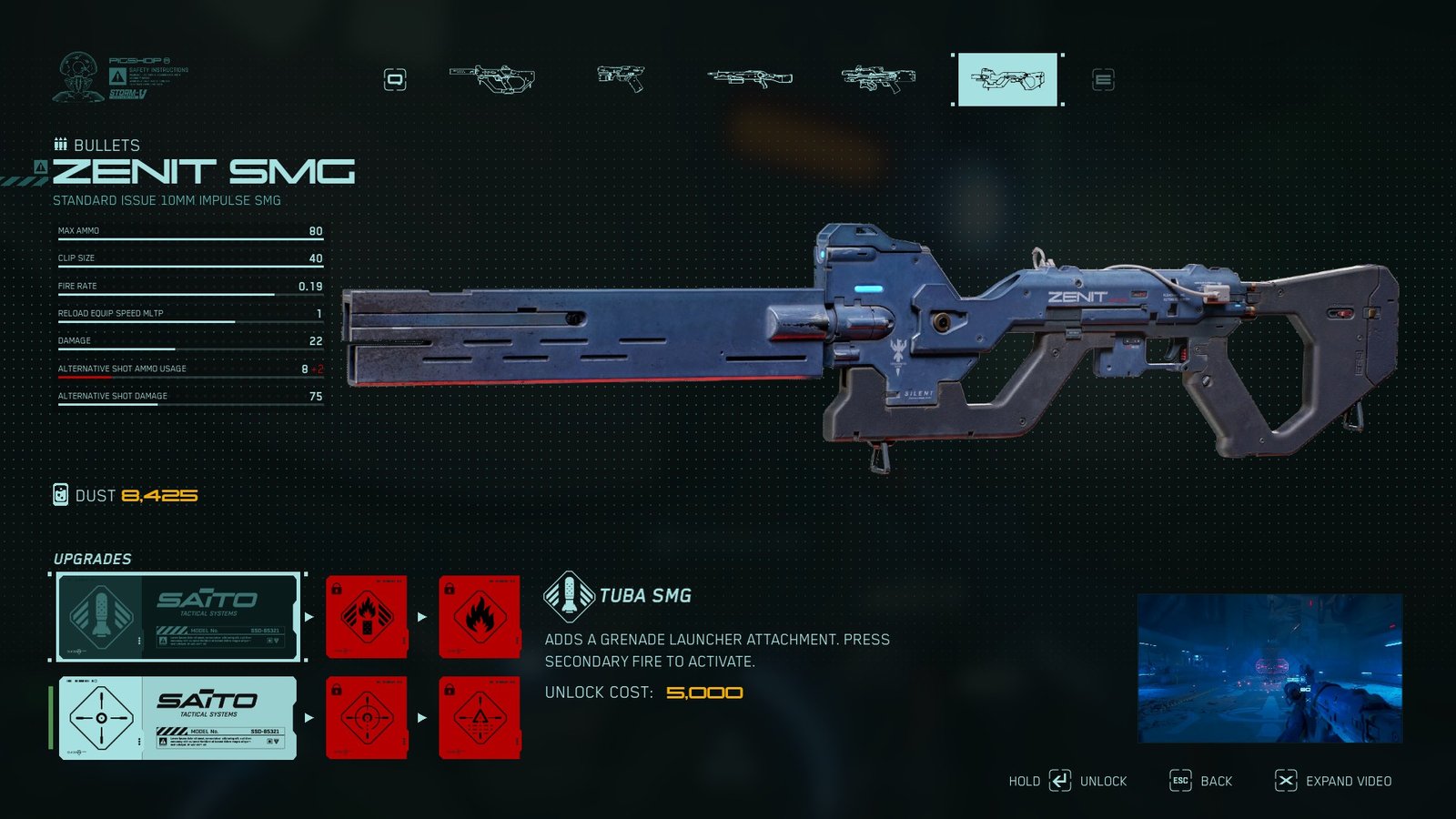 The Zenit SMG in Metal Eden
