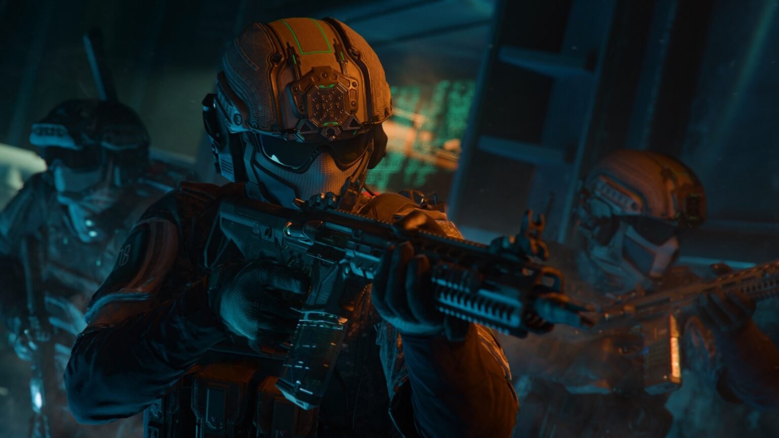 A screenshot of army personnel attacking with weapons in Black Ops 7