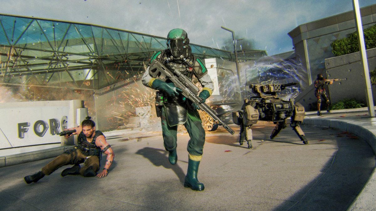 A screenshot showing players engaging in combat in Black Ops 7 multiplayer