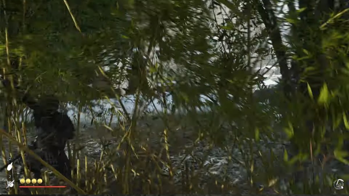 Atsu cutting the bamboo trees in Ghost of Yotei