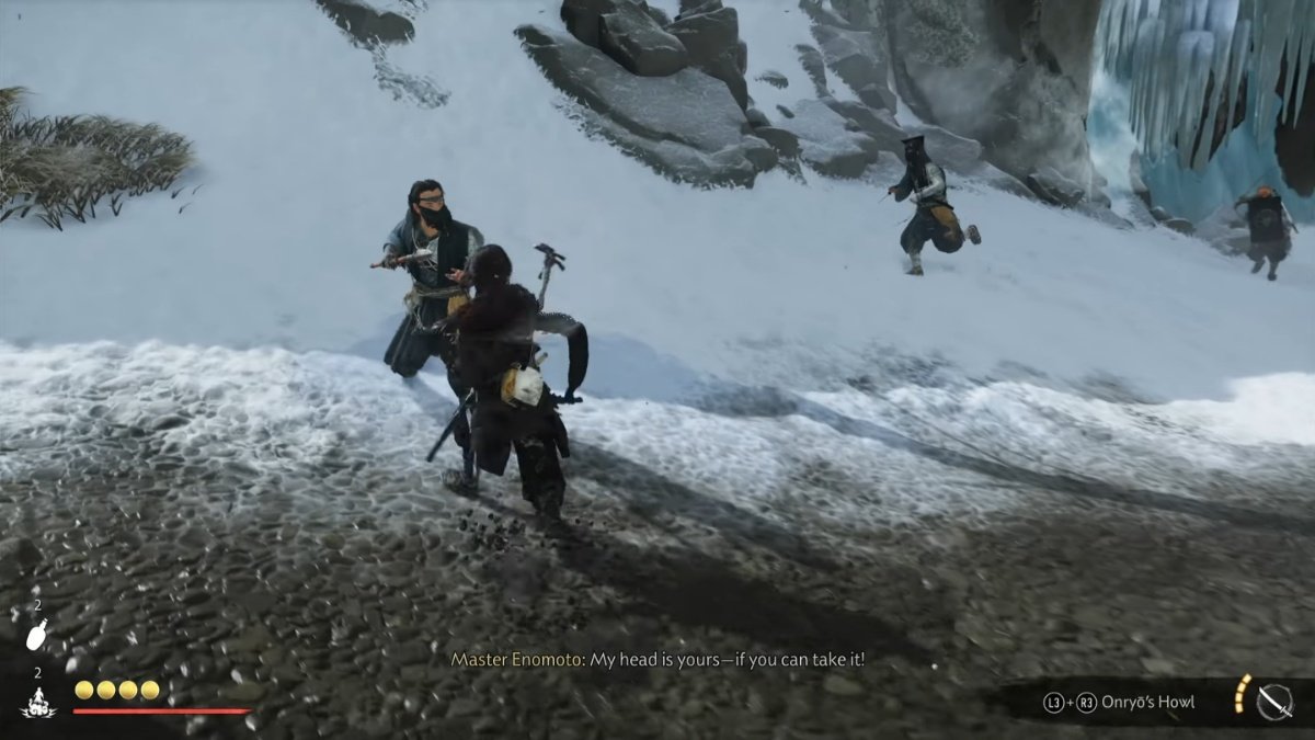 Atsu fighting the Nine Tails in Ghost of Yotei