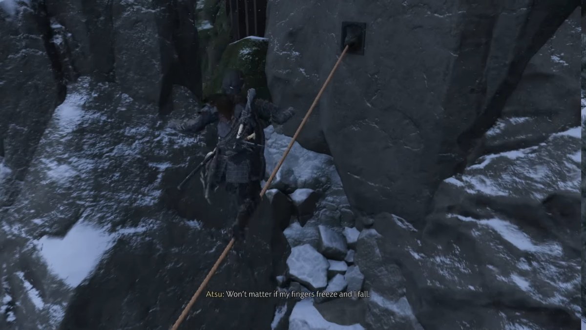 Atsu going through a jumping puzzle in Ghost of Yotei