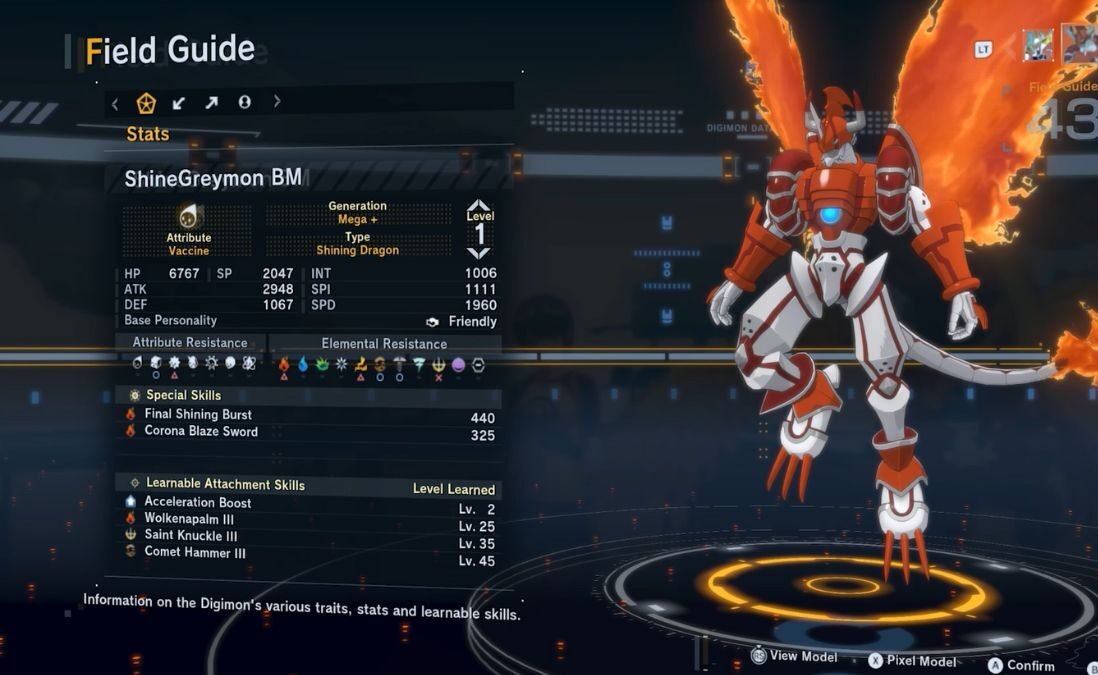 Shine Greymon BM Digimon Story Time Stranger