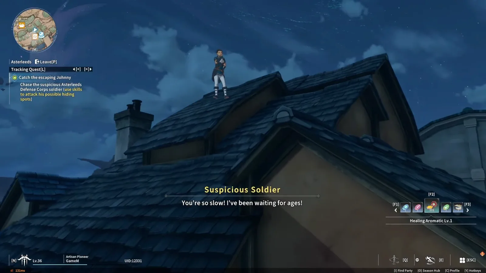 Johnny running away from the protagonist in Blue Protocol: Star Resonance