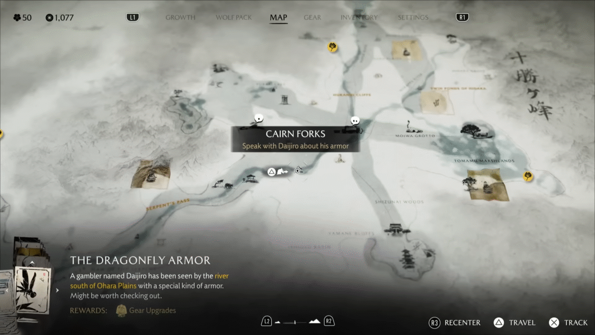 Ghost of Yotei Cairn Forks Dragonfly Armor Quest Location