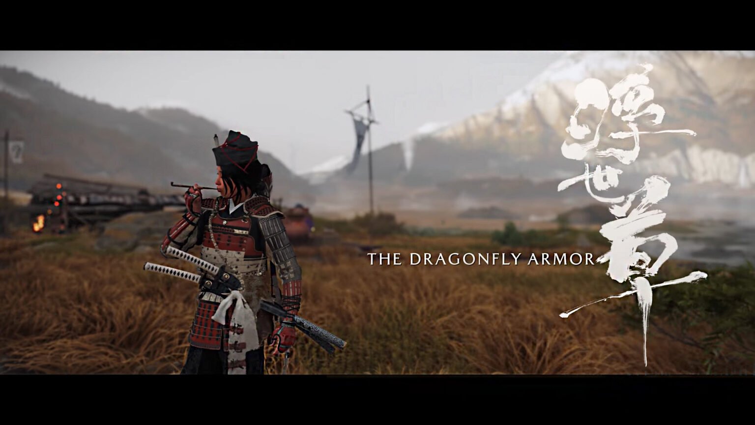 Ghost of Yotei Dragonfly Armor Atus Wearing