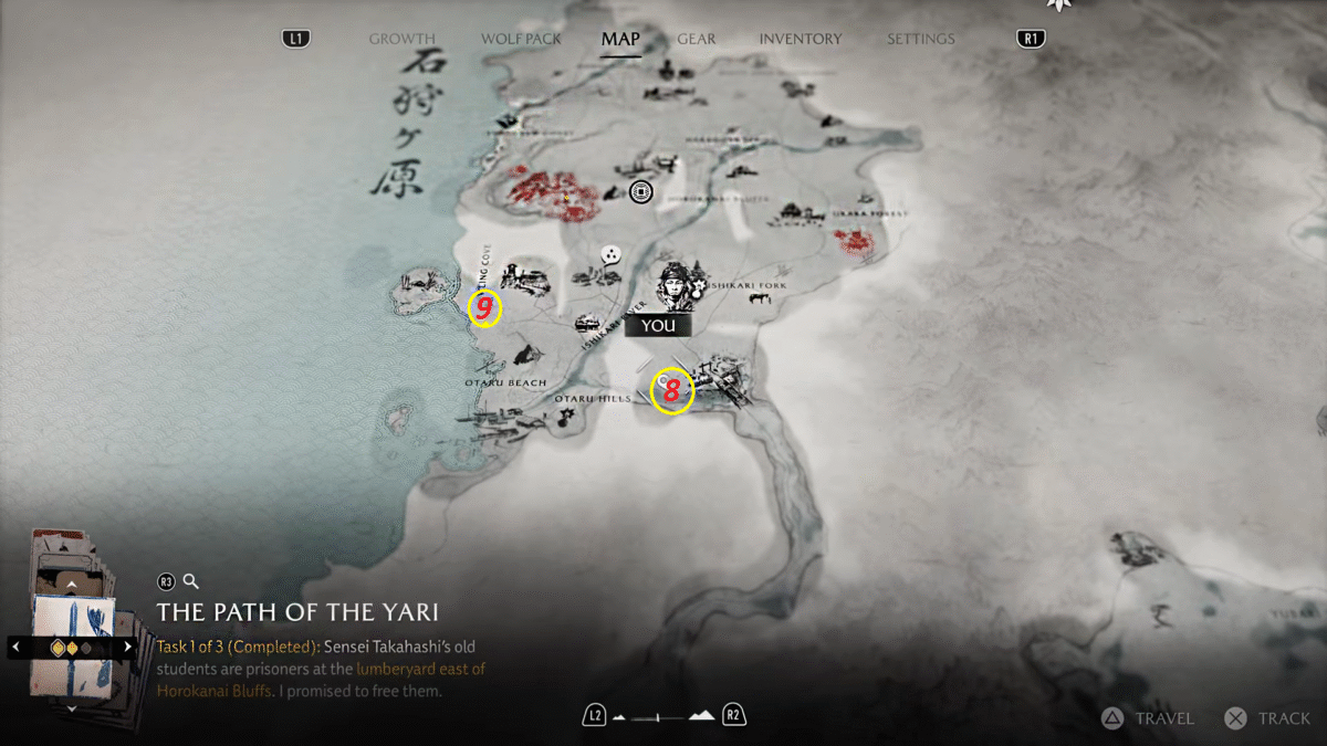 Ghost of Yotei Ishikari Plain#1 AINU Locations on Map
