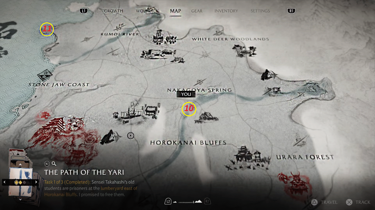 Ghost of Yotei Ishikari Plain#2 AINU Locations on Map