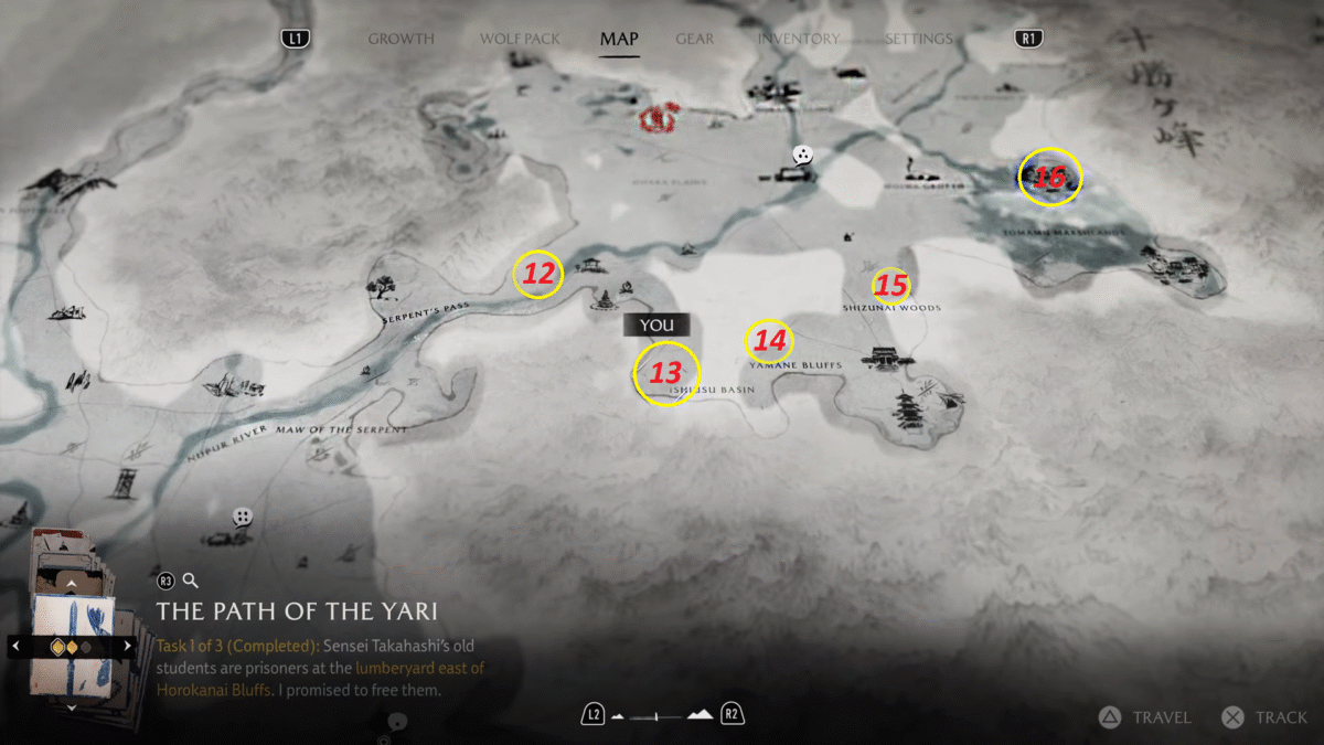 Ghost of Yotei Tokachi Range Map #1