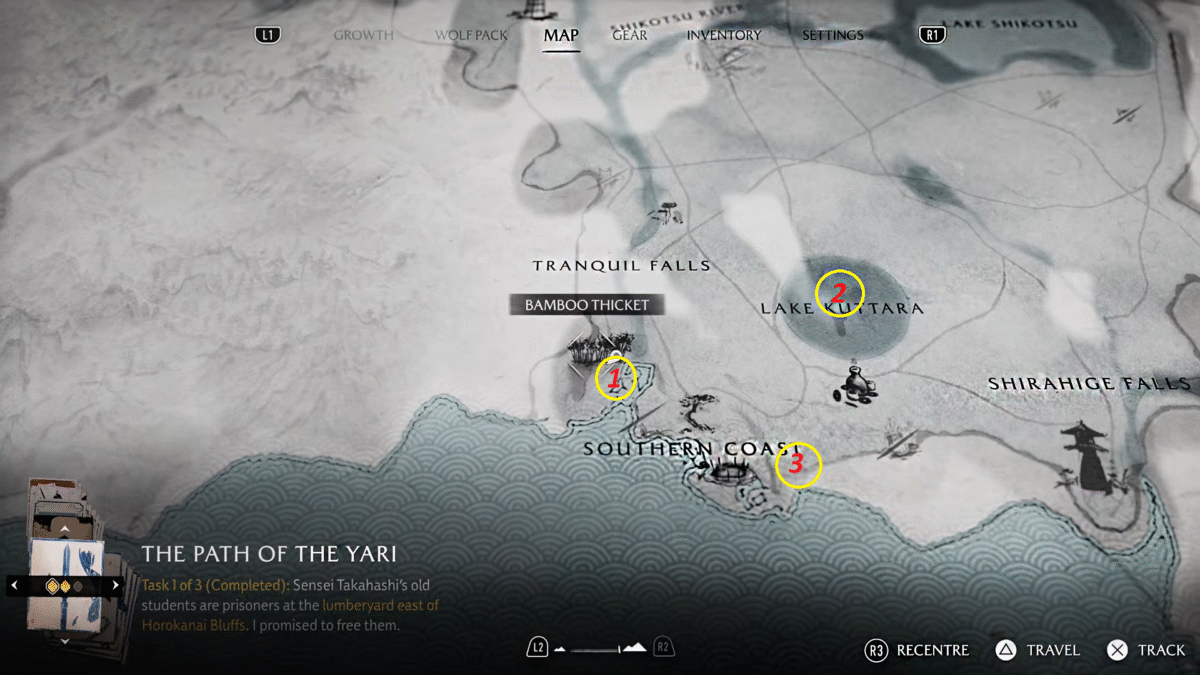 Ghost of Yotei Yotei Grasslands AINU Locations on Map