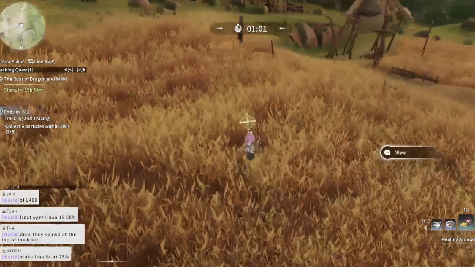 Blue Protocol: Star Resonance screenshot featuring the player at the grass fields in Minsterhorn.