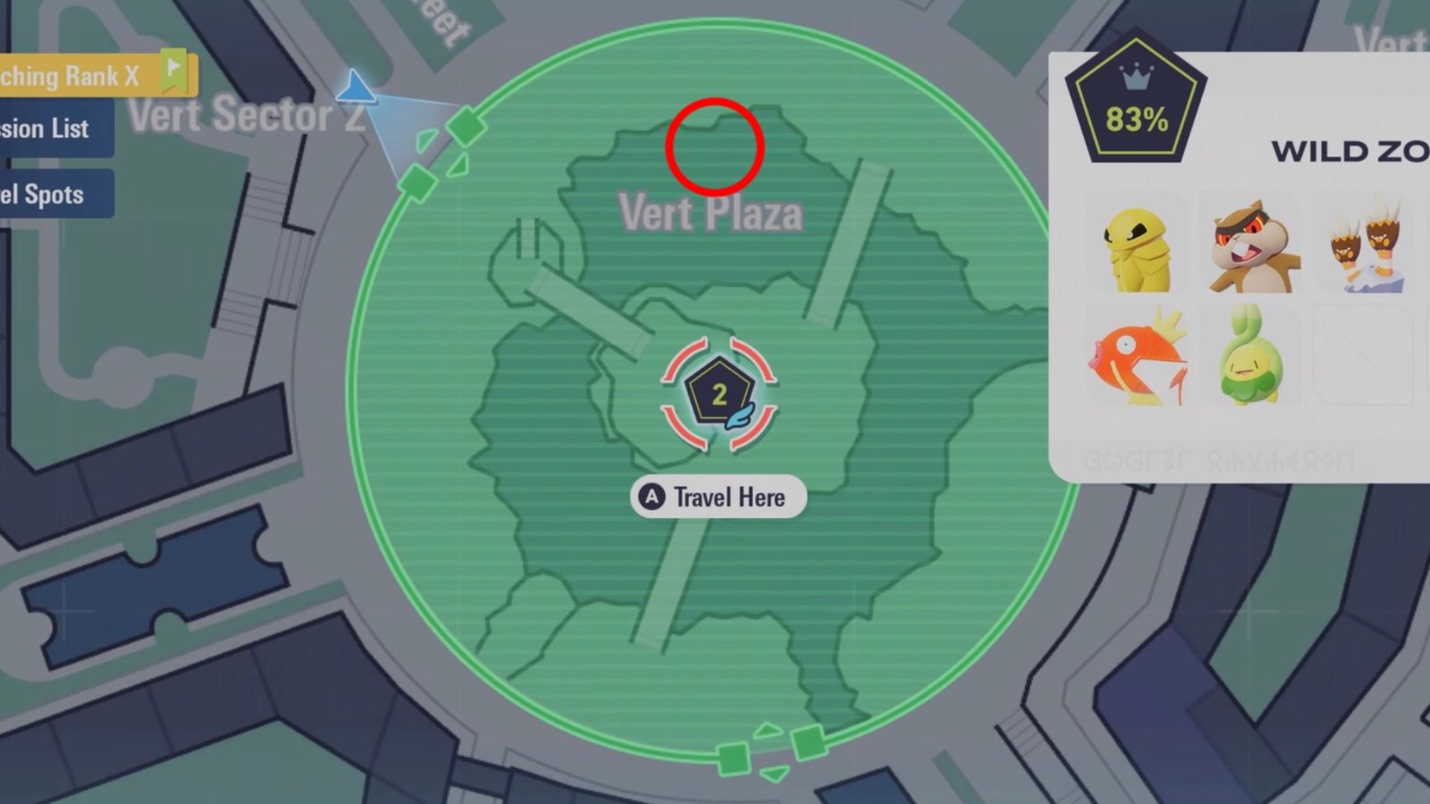 Pokémon Legends: Z-A screenshot featuring Staryu's location.