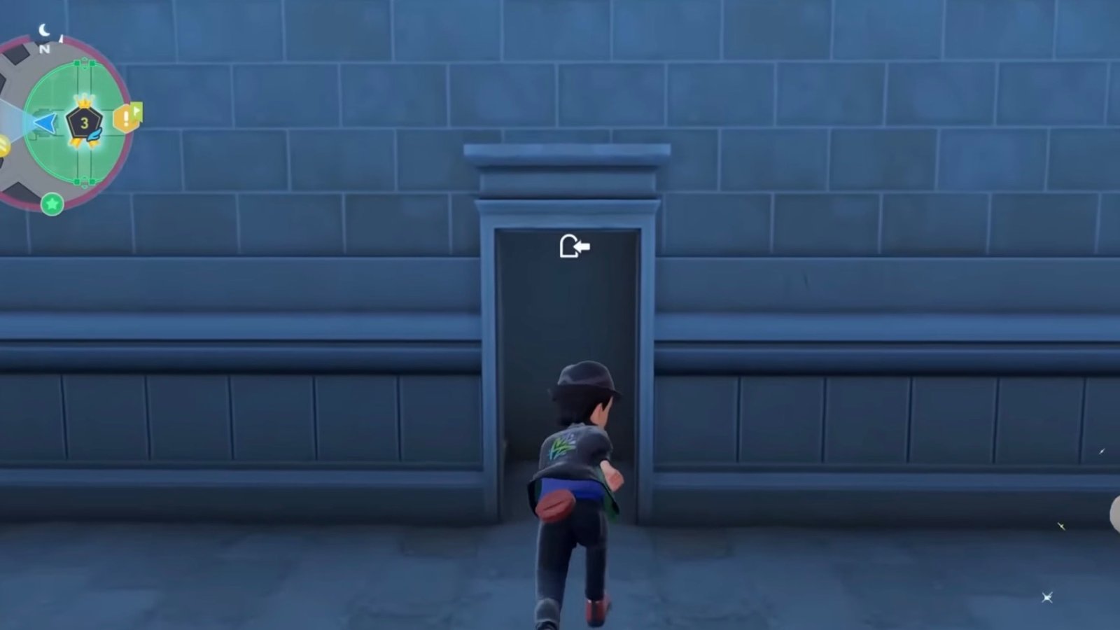 Pokémon Legends: Z-A screenshot featuring the player entering the tower inside Wild Zone 3.