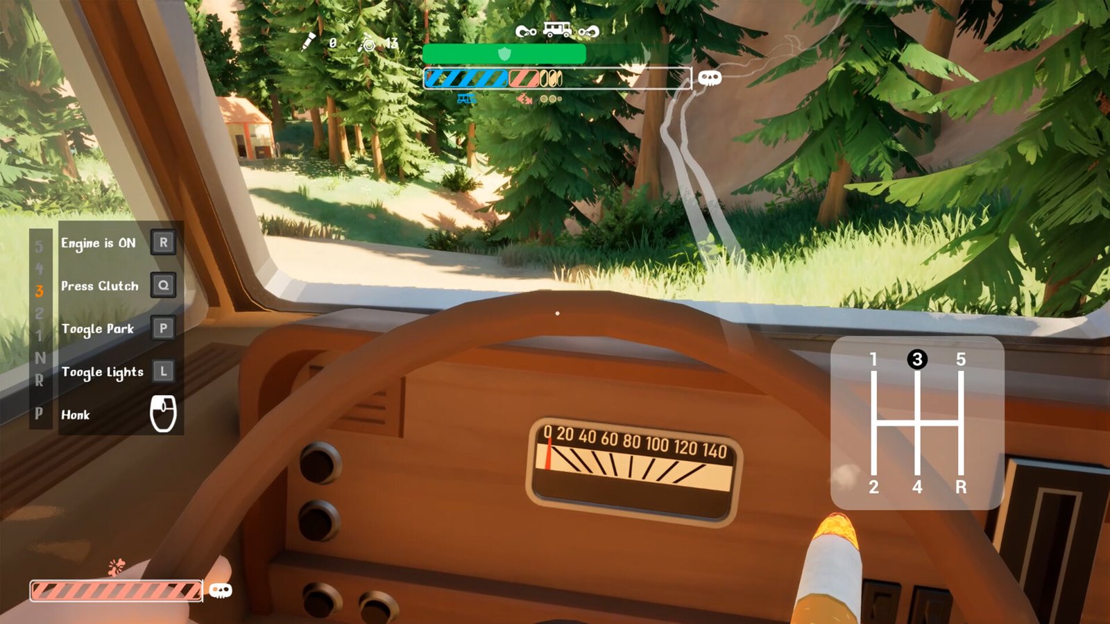 RV There Yet screenshot featuring the player in the driver's seat.