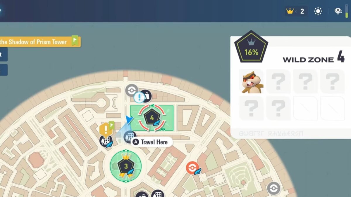 A map of Wild Zone 4 in Pokemon Legends Z-A