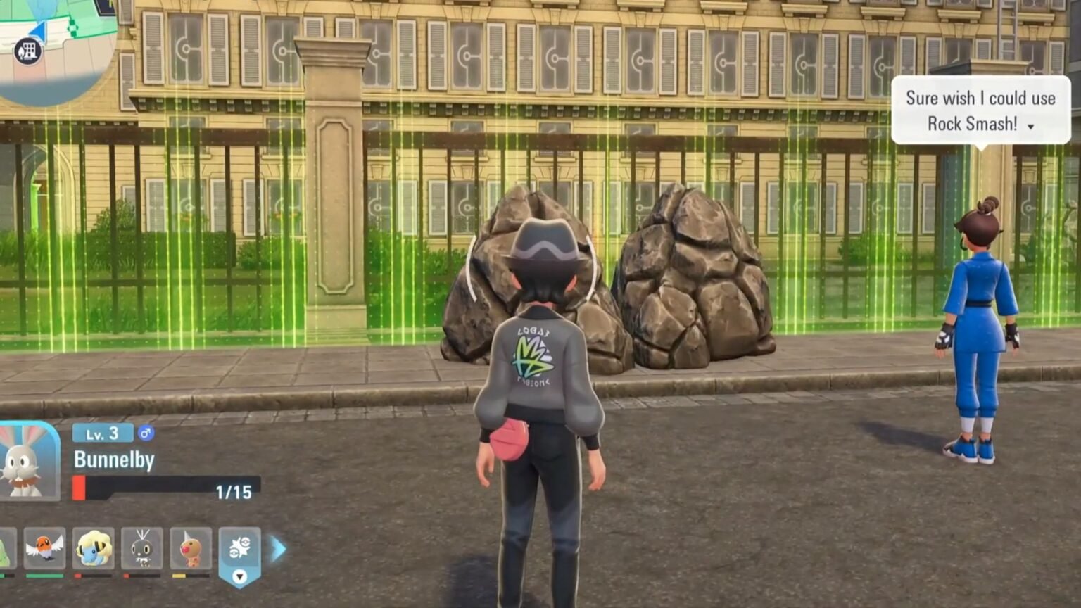Smashing a rock in Pokemon Legends Z-A