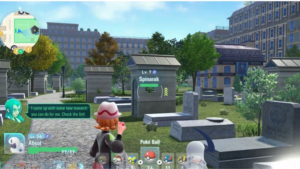 Capturing Spinarak in Pokemon Legends Z-A