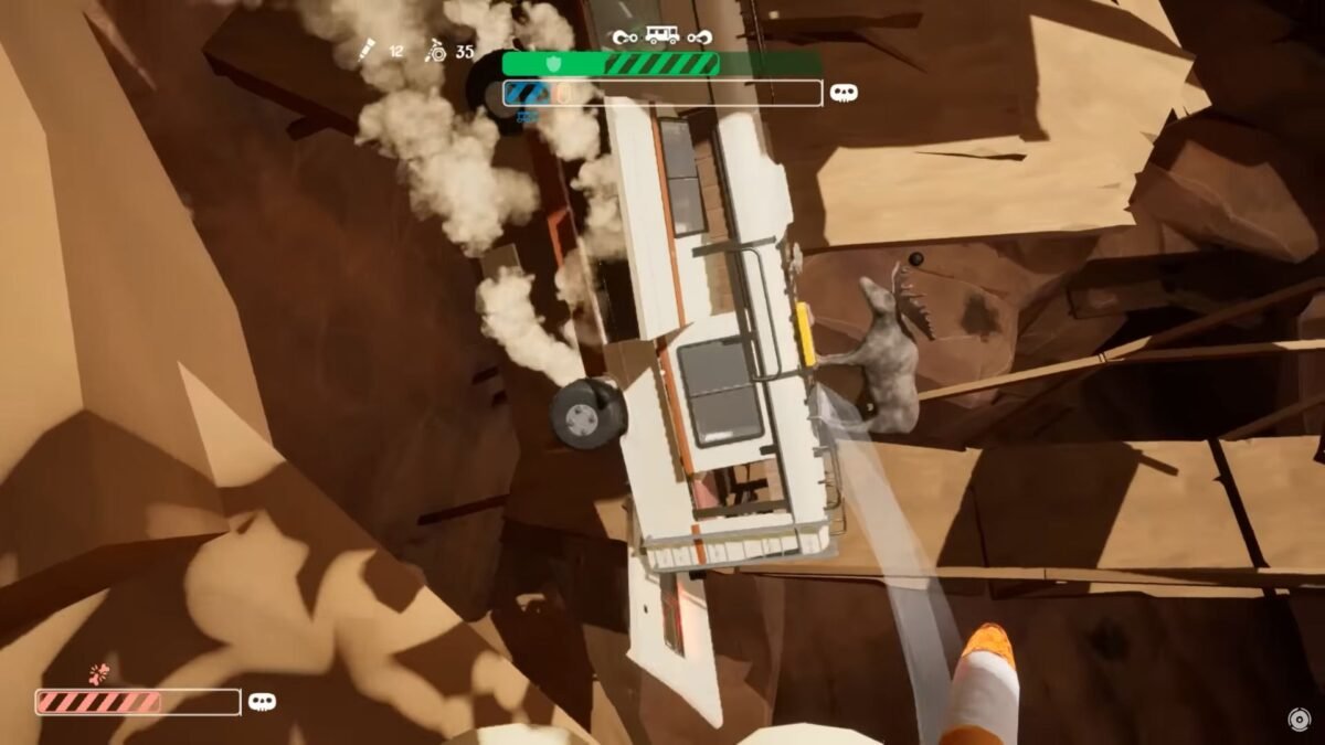 The RV falling off a cliff in RV There Yet?