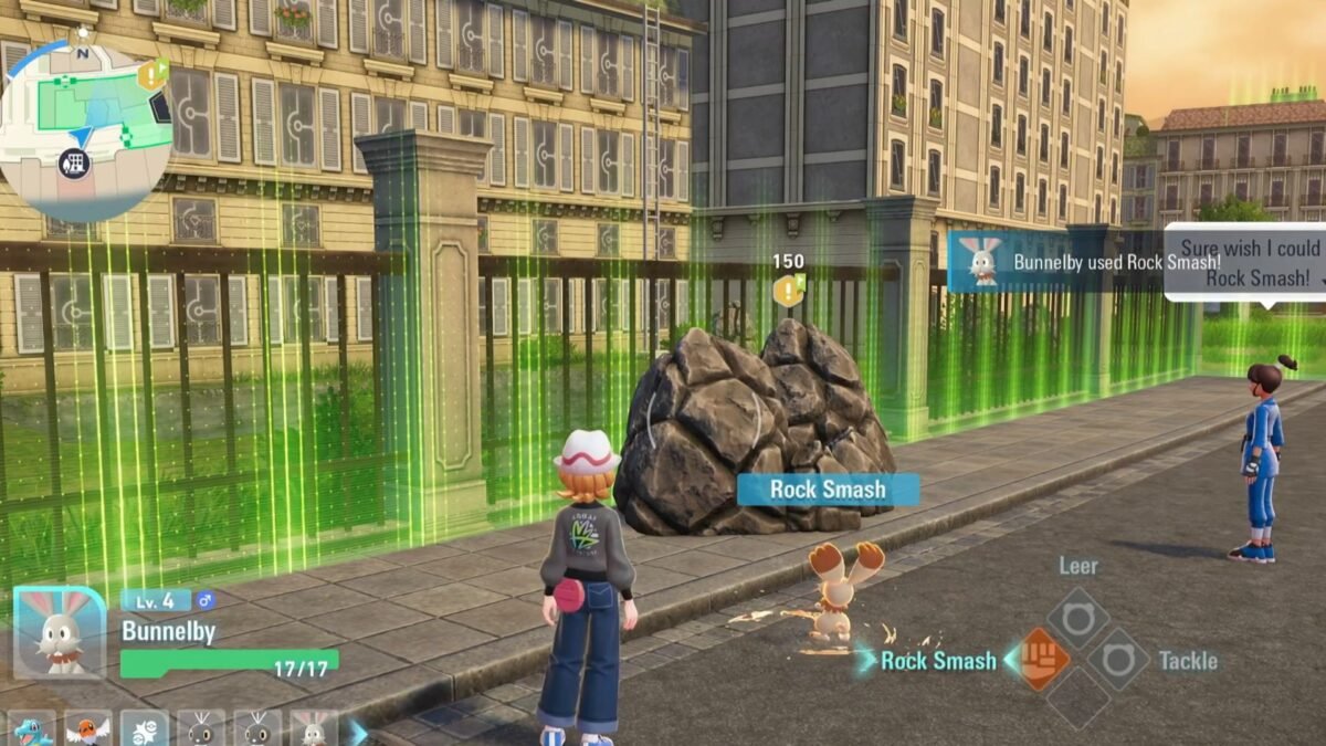 Using the Rock Smash TM in Pokemon Legends Z-A