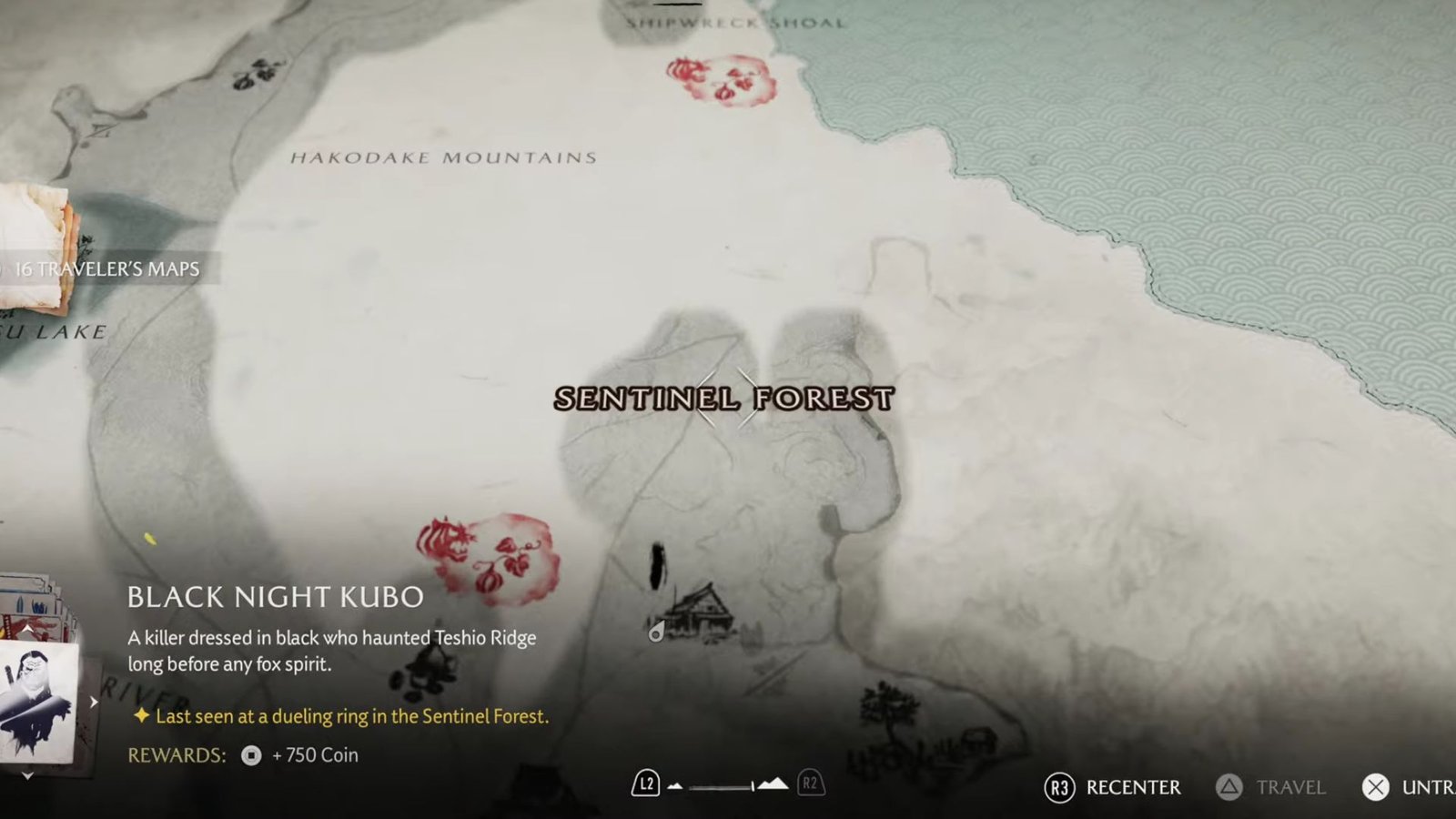Black Night Kubo location on map in Ghost of Yotei