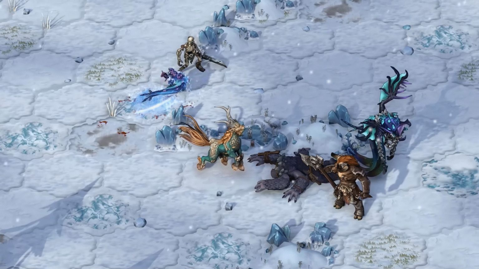 A Screenshot of combat gameplay in Heroes of Might and Magic: Olden Era (Demo)