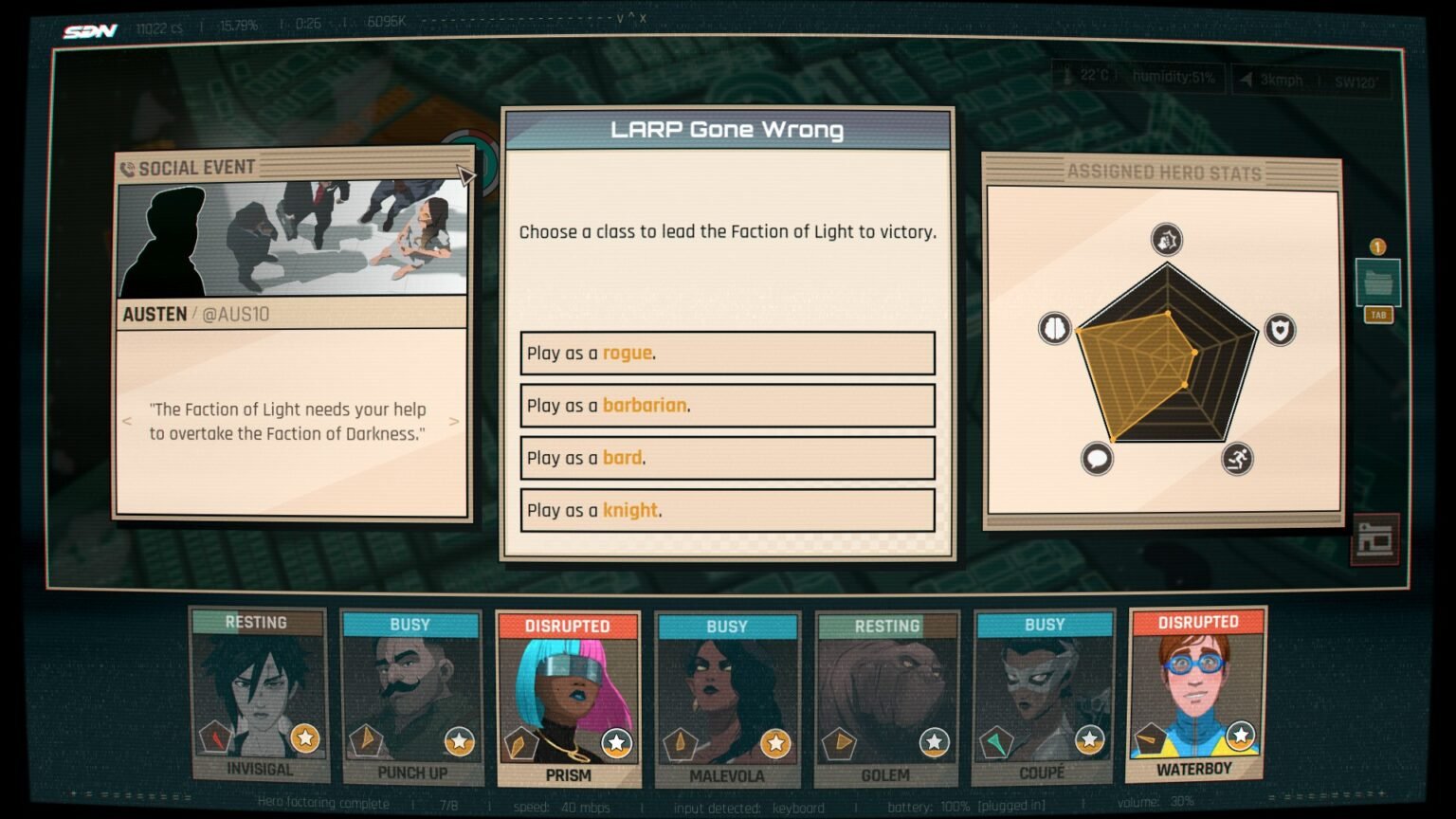 Dispatch Roleplay Mission LARP Gone Wrong Selection Screen