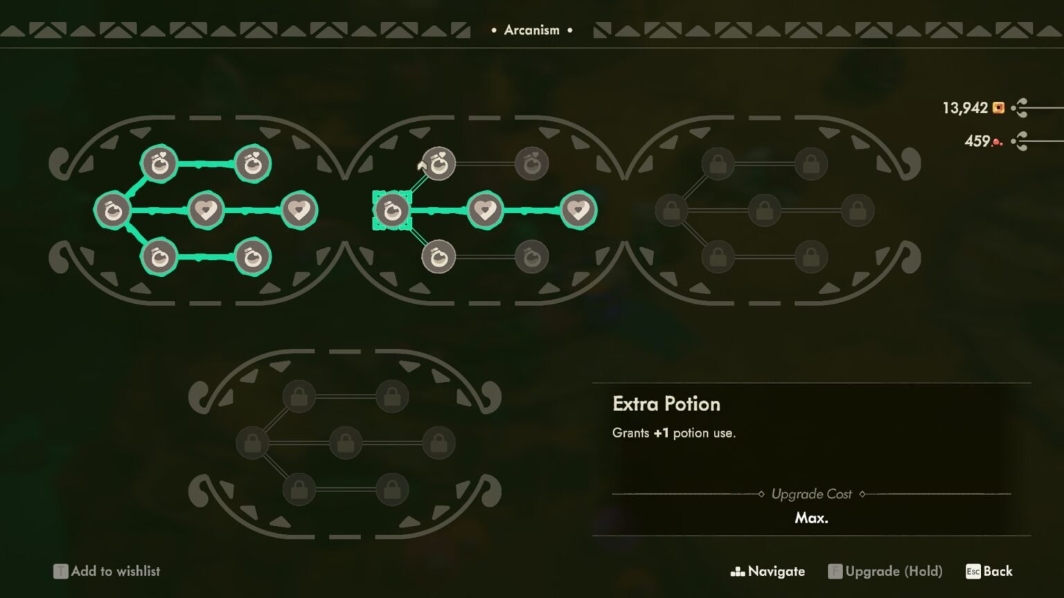 Moonlighter 2: The Endless Vault Potion Upgrade Screen