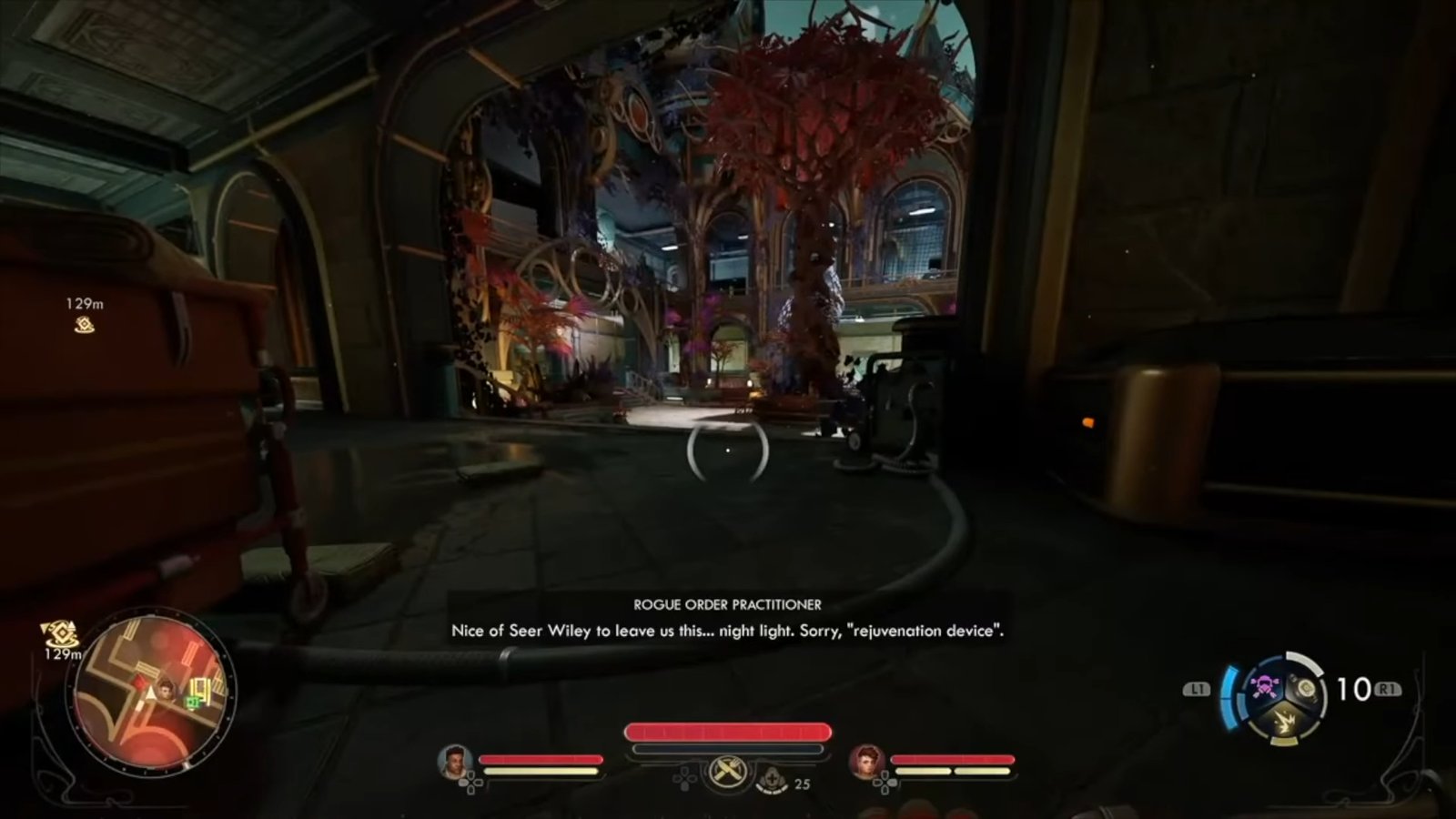 Cross the courtyard in Alexandra Monastery in Outer Worlds 2