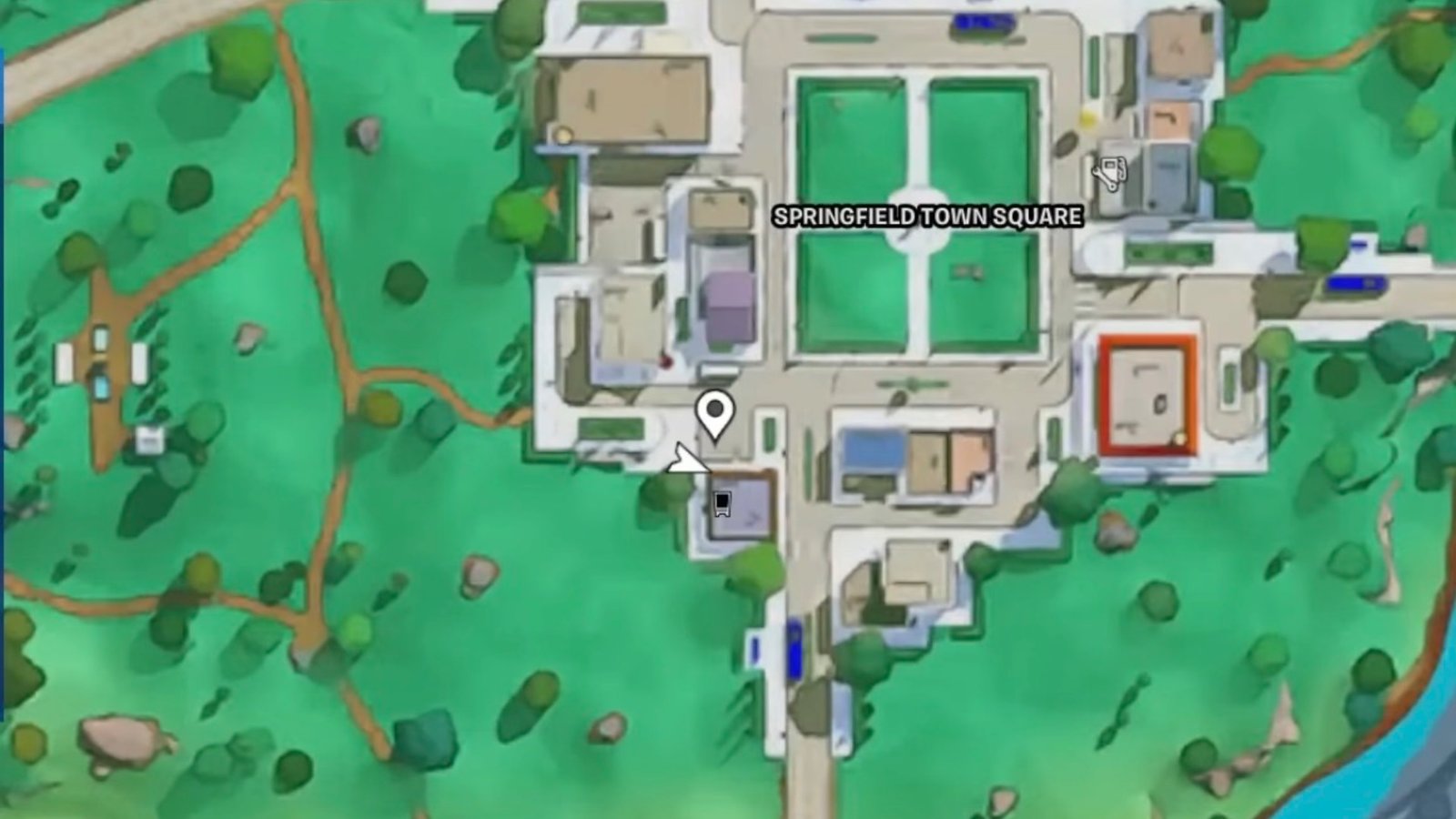 Fortnite spray Springfield map location.