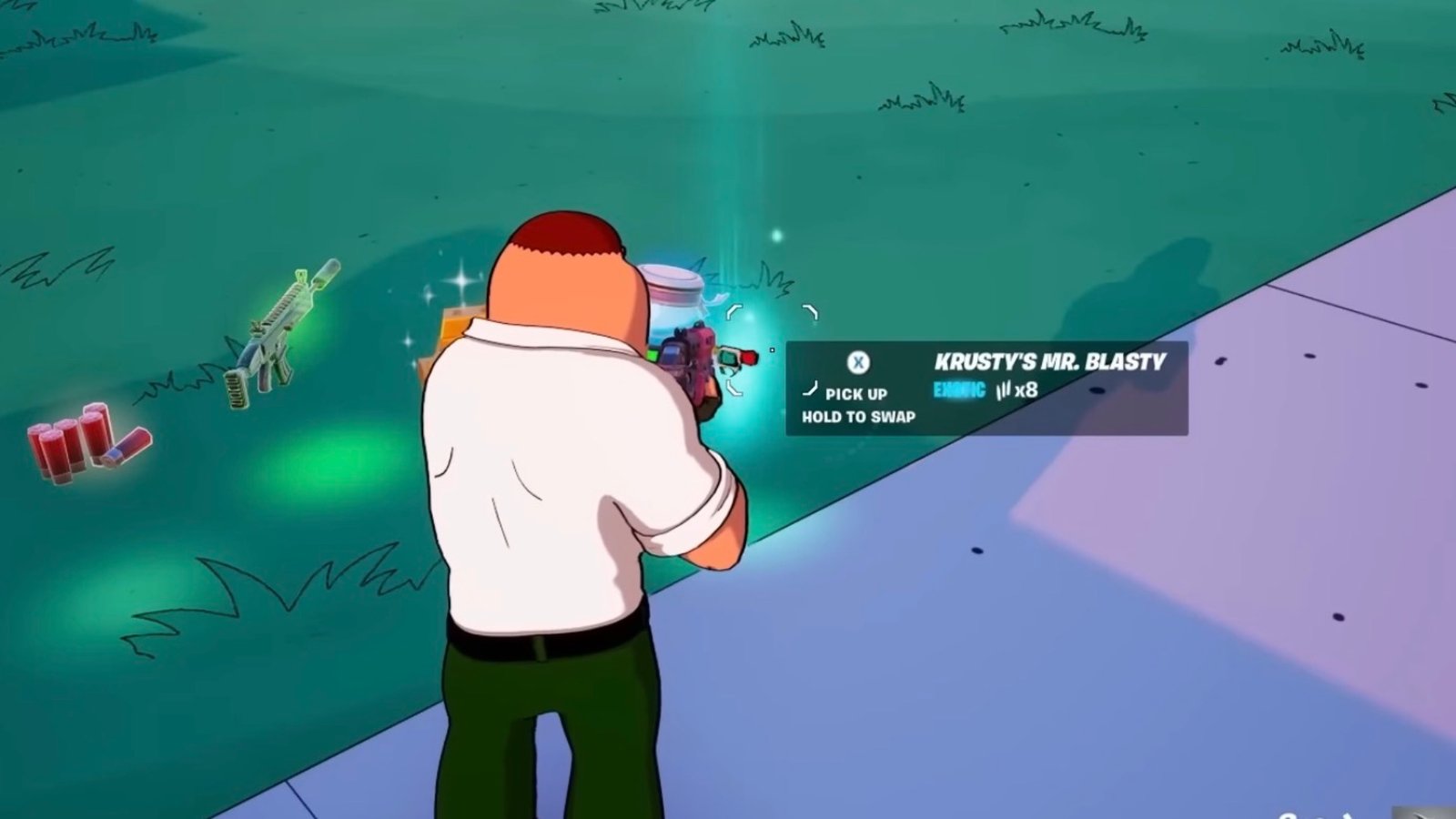 Fortnite Krusty the Clown loot drop.