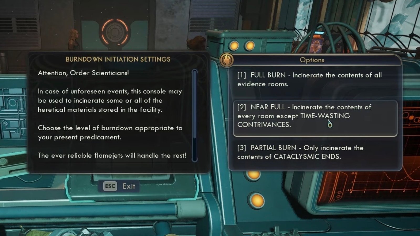 The Outer Worlds 2 picking the Near Full option.