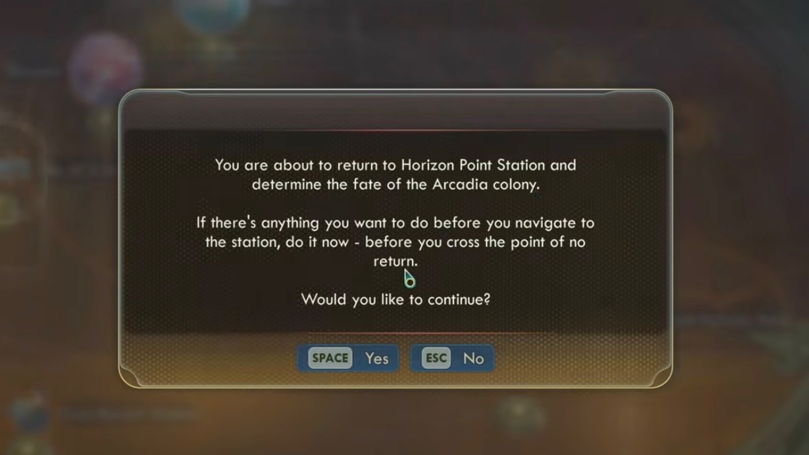 The Outer Worlds 2 Point of No Return.